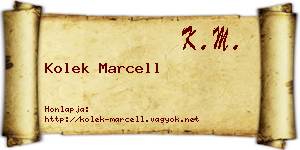 Kolek Marcell névjegykártya